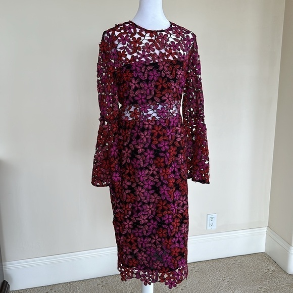 Shoshanna Dyer Dress in Fuchsia Multi Size 6 - Picture 5 of 12